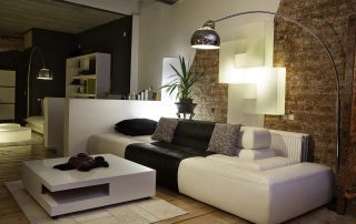 modern living room with design furniture